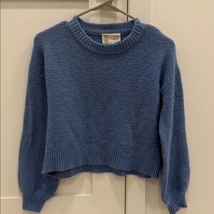 Cozy Blue Crew Neck Sweater Anthropologie